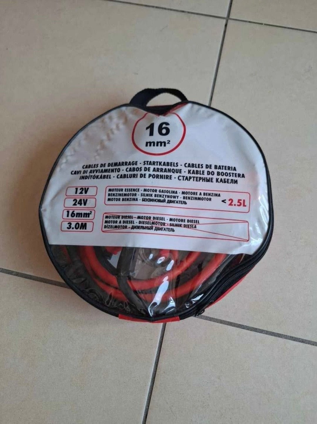 Câbles de démarrage 16 mm² – 3 m – 12V/24V, Autos : Pièces & Accessoires, Enlèvement, Neuf