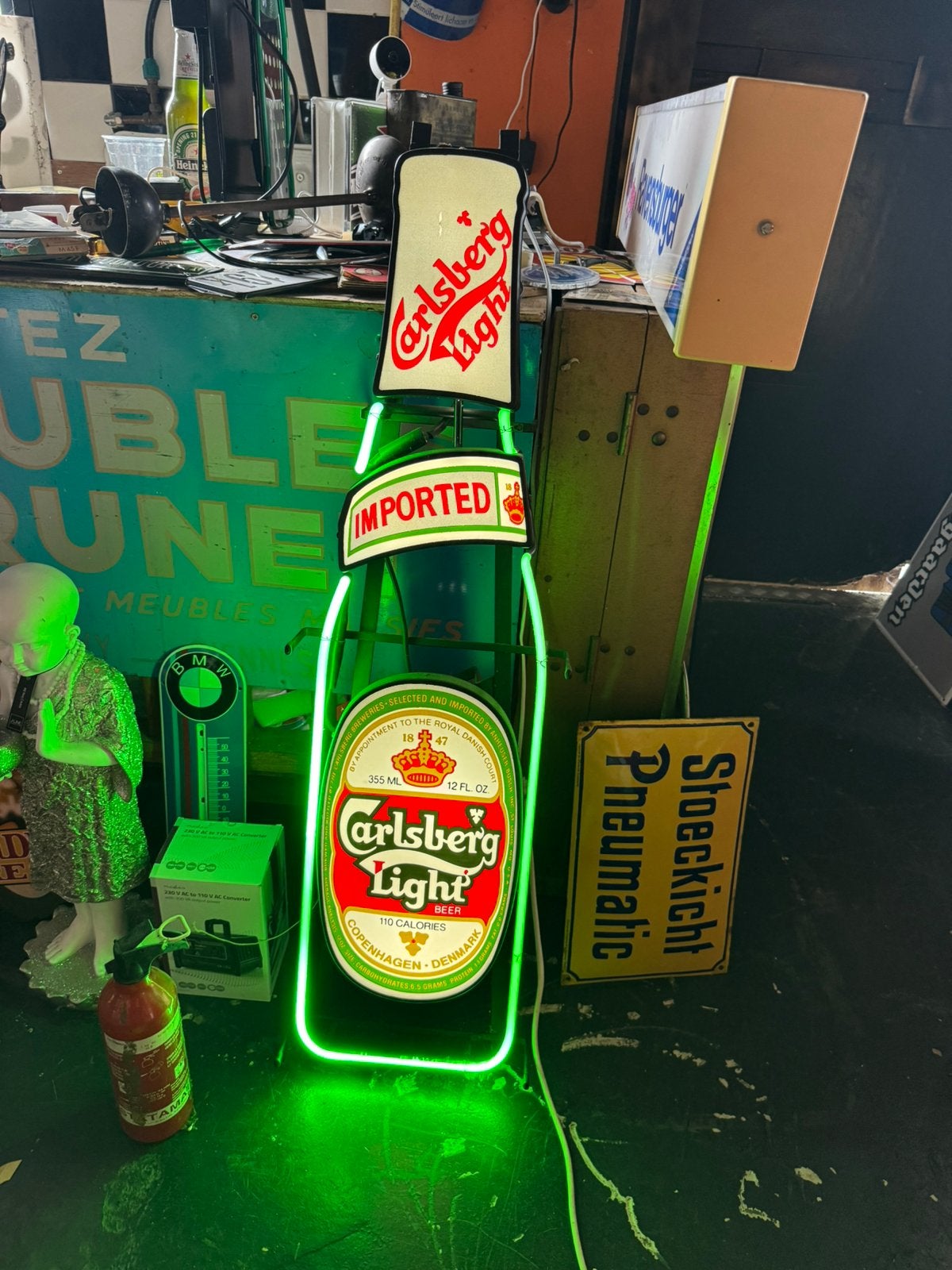 Ancienne publicité NeON de Carlsberg Beer, Collections, Marques & Objets publicitaires, Utilisé, Panneau publicitaire, Enlèvement