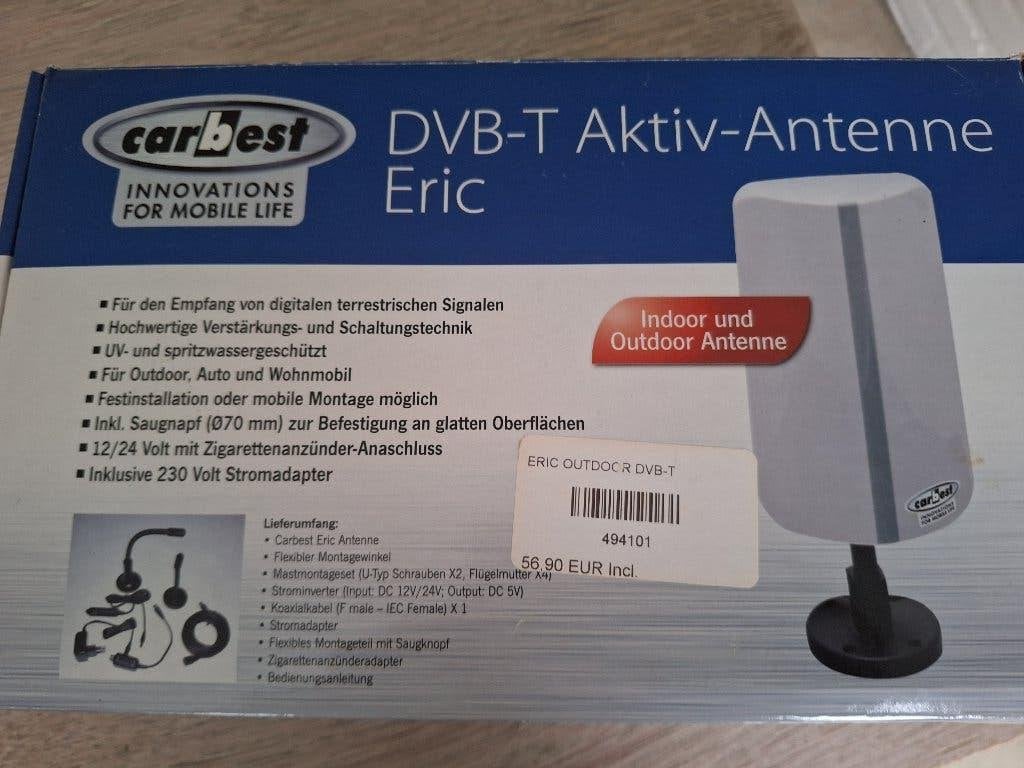 DVB-T Aktiv-Antenne 'Eric', Caravans en Kamperen, Mobilhome-accessoires, Ophalen, Zo goed als nieuw
