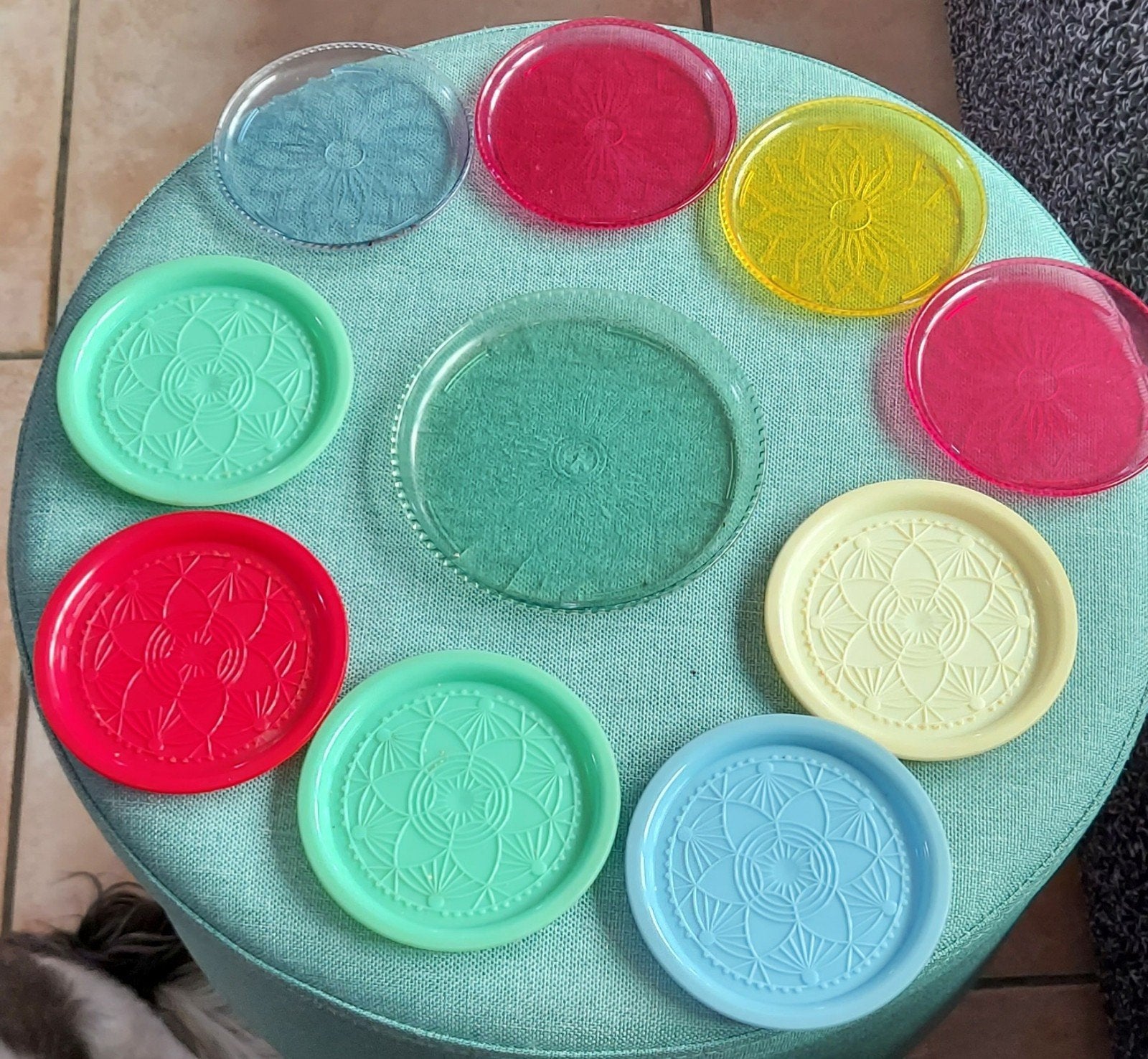 1 pose bouteille et 9 sous verres, Enlèvement ou Envoi
