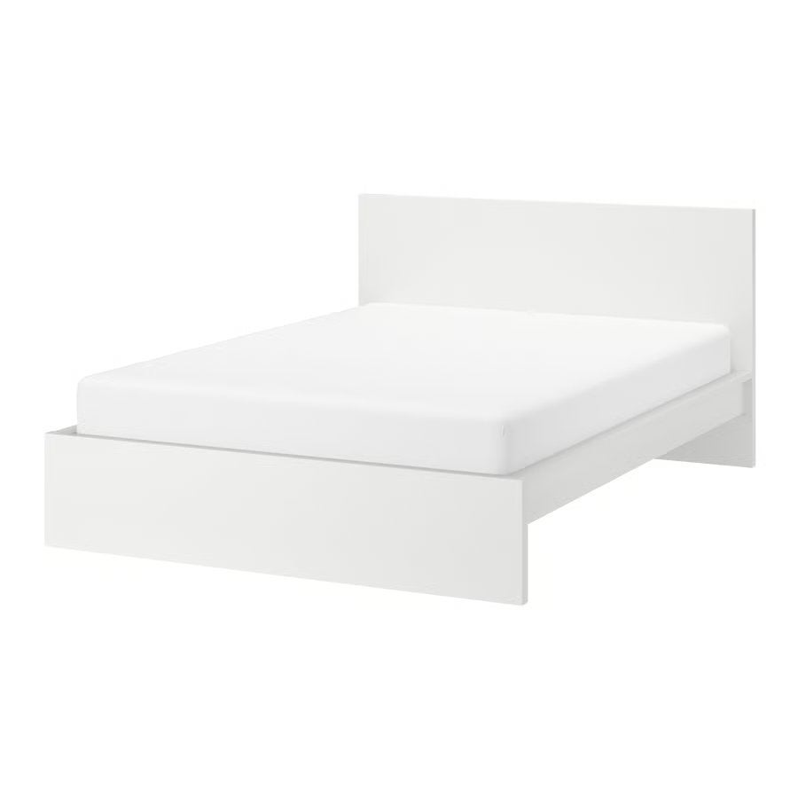 BED MALM IKEA, Huis en Inrichting, Ophalen, Wit, Tweepersoons, Zo goed als nieuw