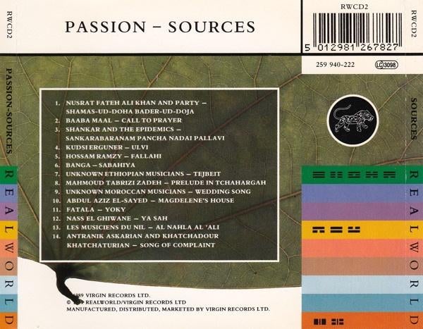 Various – Passion-Sources (CD), samenstelling: Peter Gabriel, Enlèvement ou Envoi, Utilisé