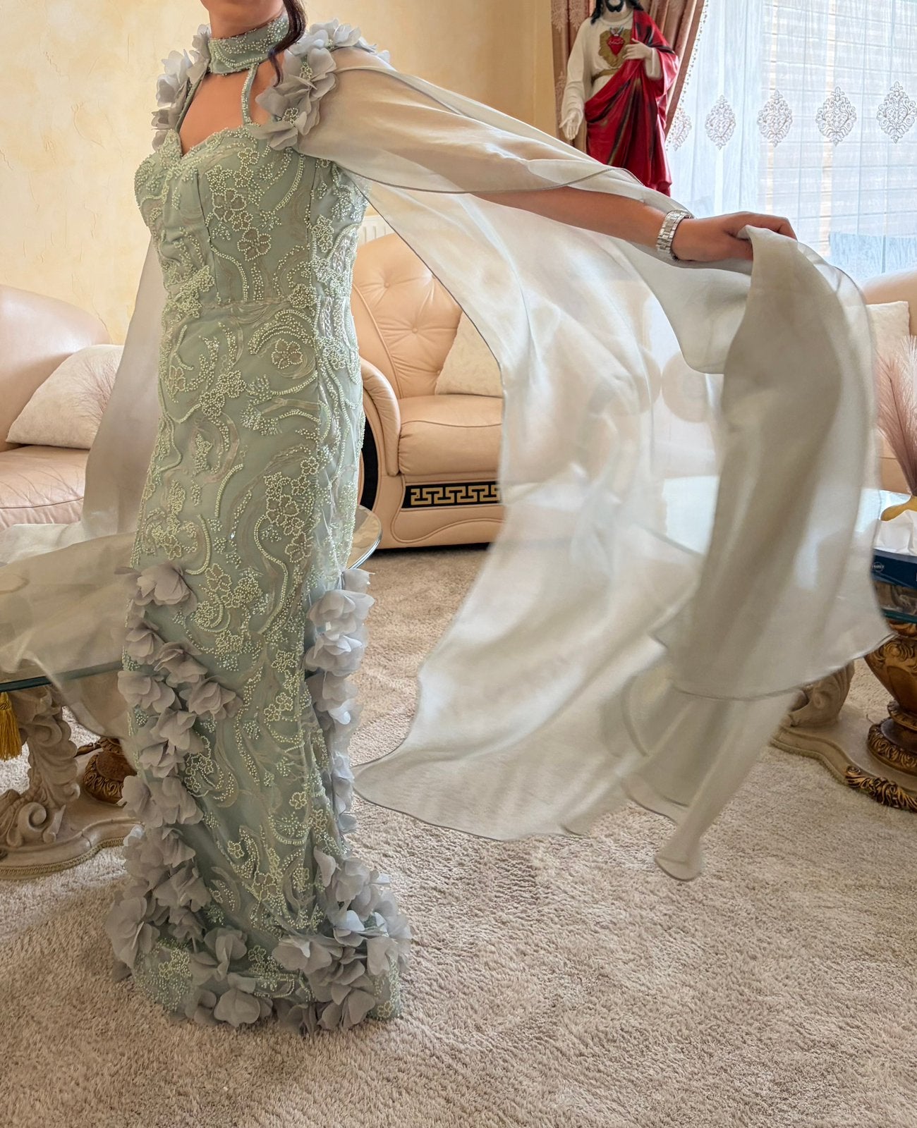 Robe de soiree, Enlèvement, Comme neuf, Vert