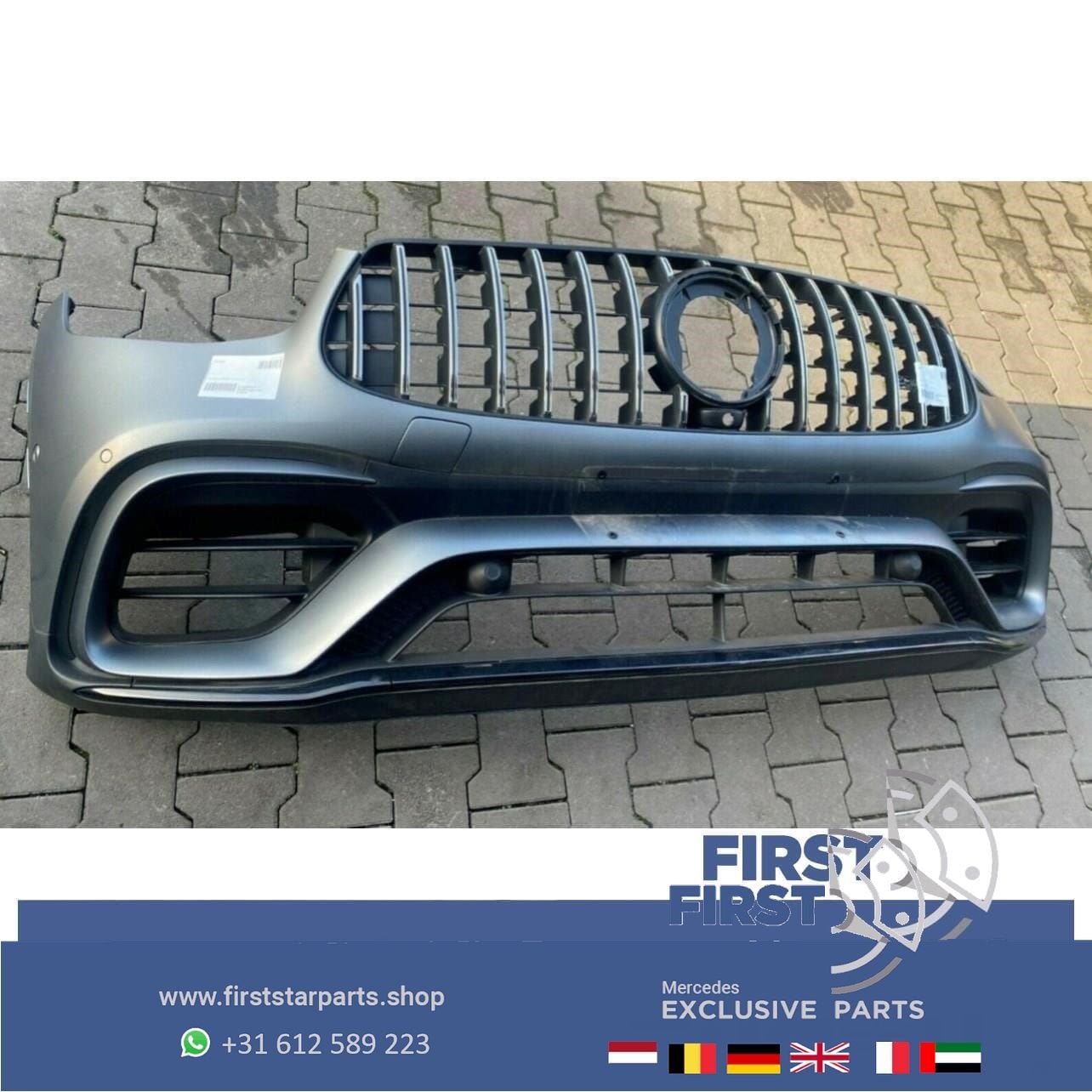 W253 C253 FACELIFT GLC63 AMG VOORBUMPER COMPLEET MAT GRIJS M, Gebruikt, -, Voor, Ophalen of Verzenden