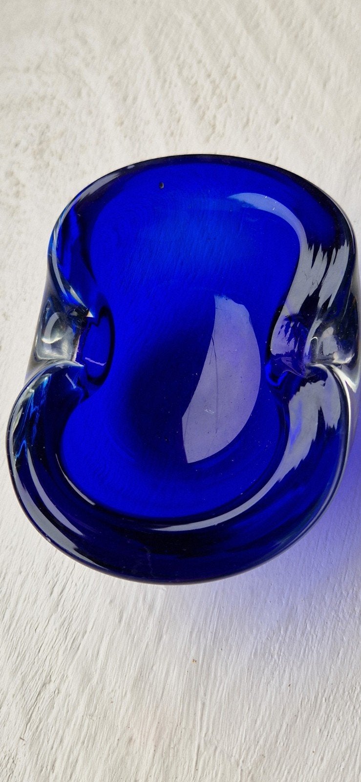 kobaltblauw Murano glazen asbak, Antiek en Kunst, Ophalen of Verzenden