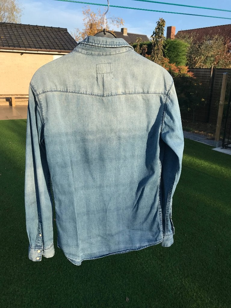 Esprit jeanshemd slim fit s, Kleding | Heren, Blauw, Halswijdte 38 (S) of kleiner, Ophalen of Verzenden, Zo goed als nieuw