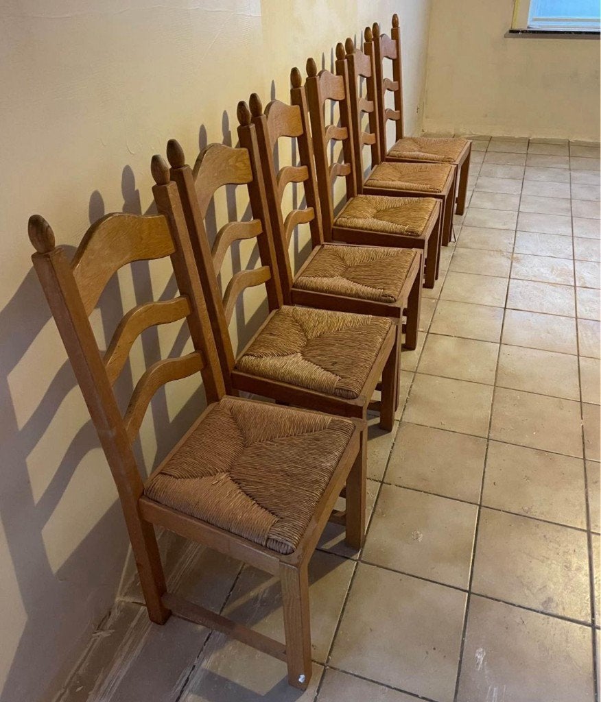 6 houten stoelen, Huis en Inrichting, Ophalen, Hout