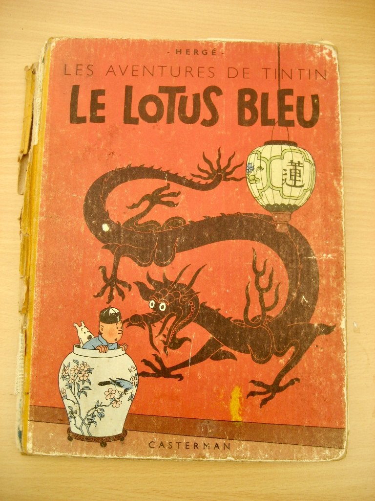 TINTIN Le Lotus Bleu Éd, 1950 (Casterman 4e plat A23bis), Livres, BD, Utilisé, Une BD, Enlèvement ou Envoi