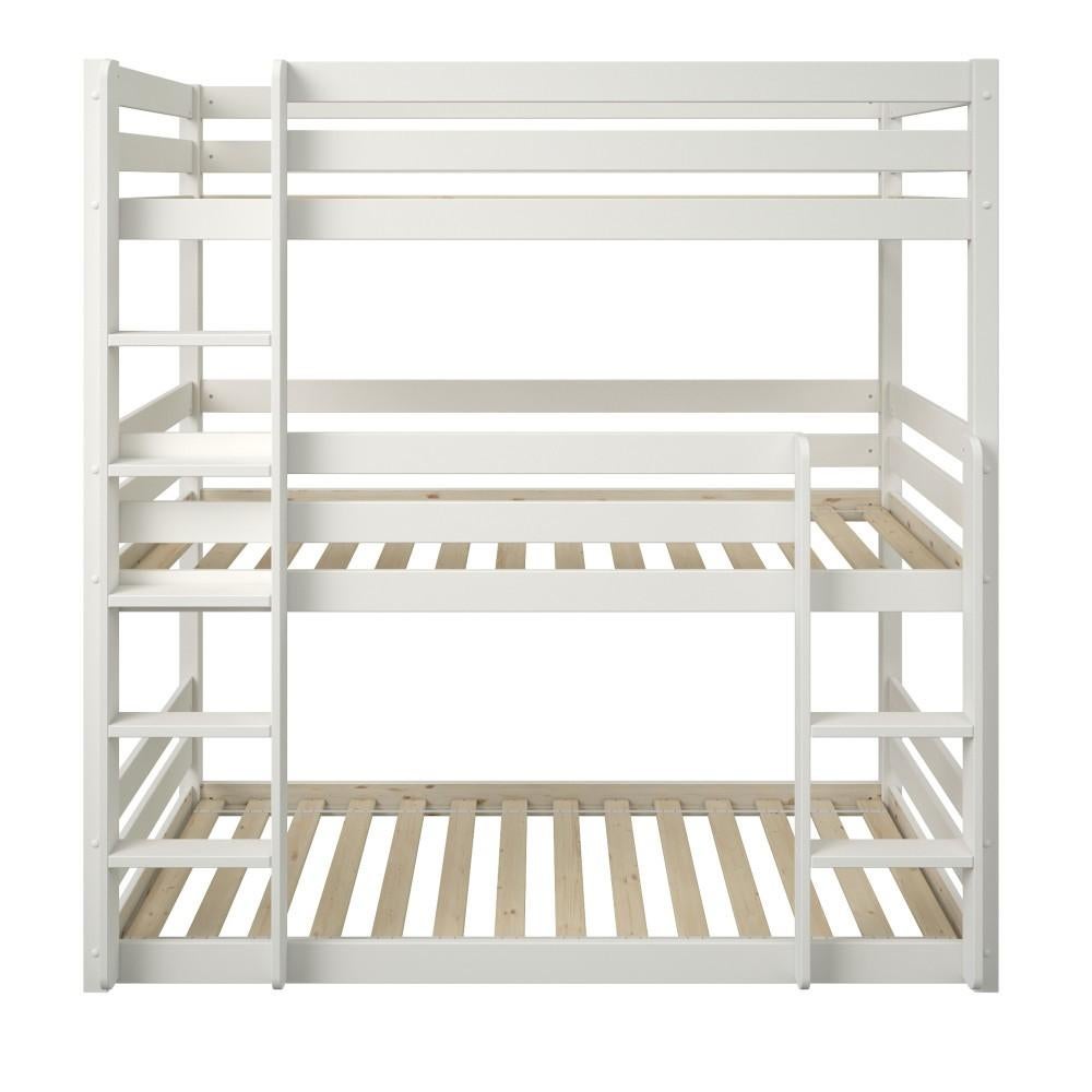 Lit superposé triple en bois massif blanc, Enlèvement, Utilisé, Lits superposés