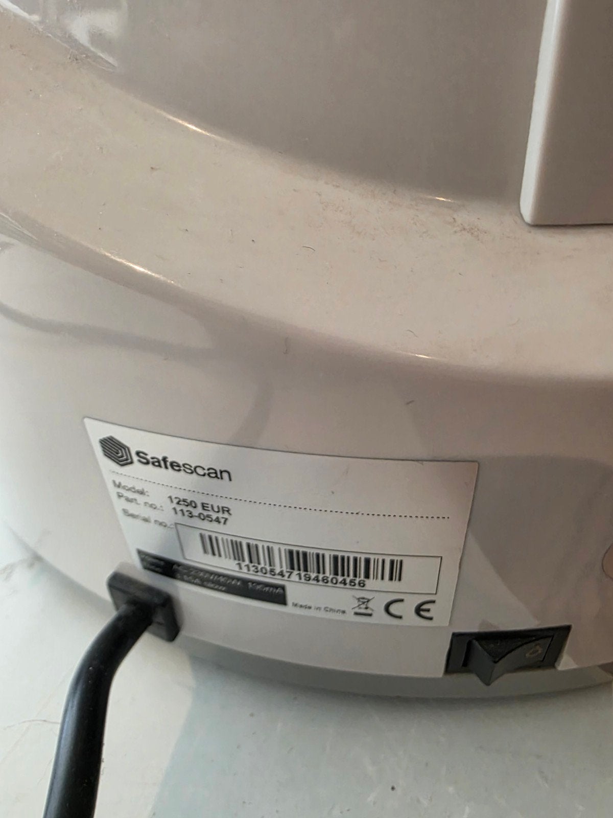 Safescan 1250 EUR muntenteller, Ophalen