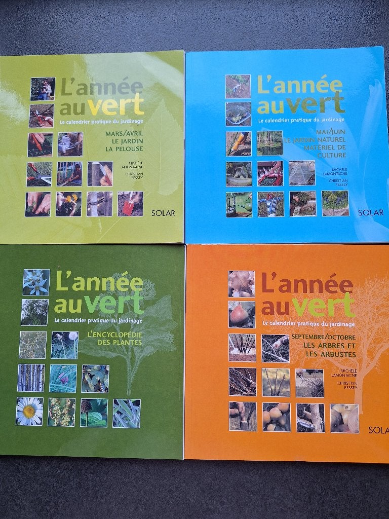 L'année au vert- calendrier pratique du jardinage (4 vol), Boeken, Wonen en Tuinieren, Ophalen, Zo goed als nieuw, Tuinieren en Tuinplanten