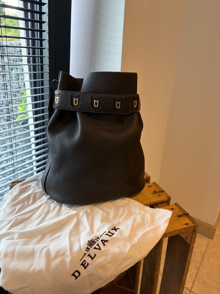Delvaux Calicot, Enlèvement ou Envoi, Comme neuf, Brun, Sac à bandoulière