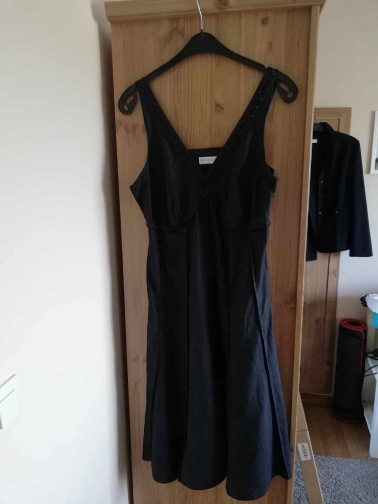 Jurk, zwart, linnen, nieuw en afgeprijsd, Inspirations, Zwart, Maat 46/48 (XL) of groter, Nieuw