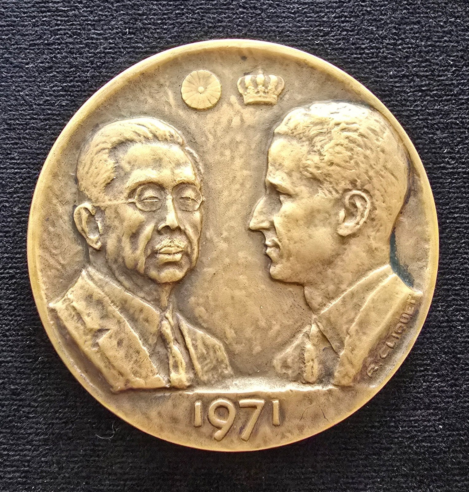 Rare épreuve d'auteur médaille Cliquet Fonson Belgique Japon, Enlèvement ou Envoi
