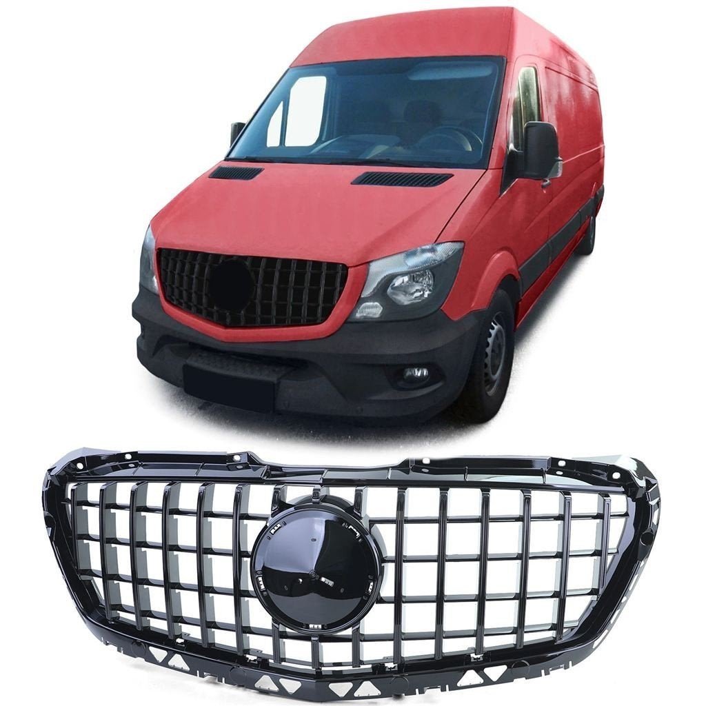 Grill Mercedes Sprinter W906 Zwart Glans AMG GT Look, Verzenden
