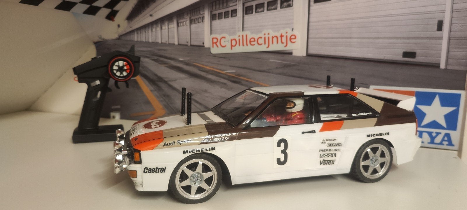 tamiya TT02 audi quattro rally 

nieuw gebouwde wagen komt m, Ophalen of Verzenden