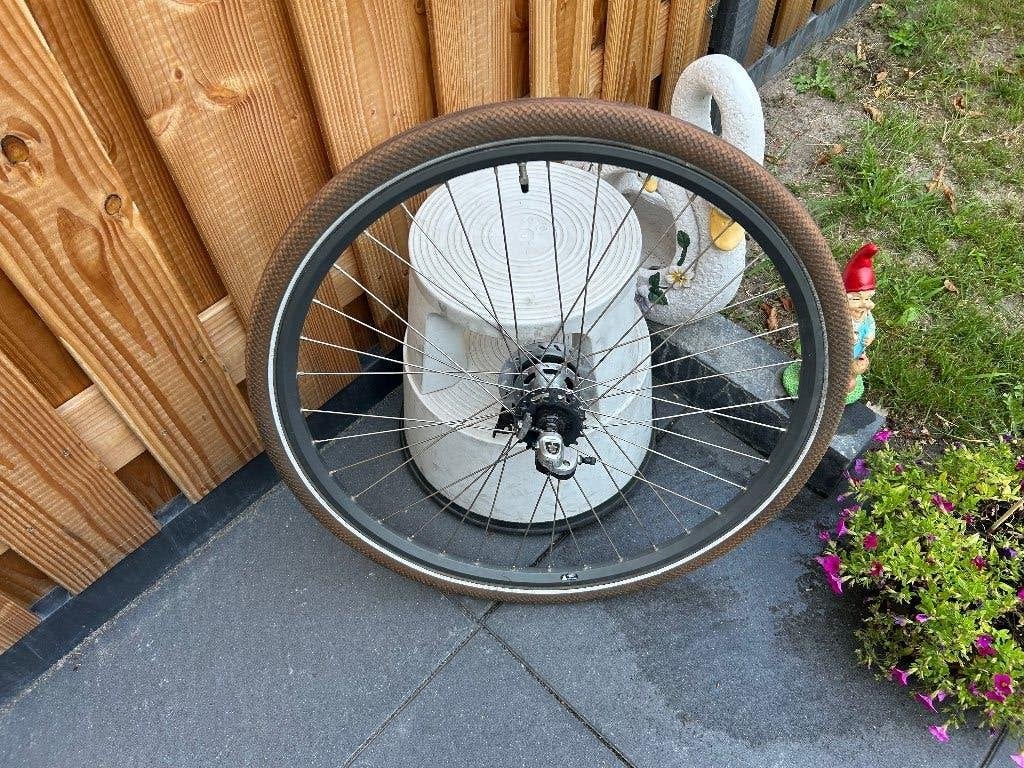 tk:Set Wielen 28 inch achterwiel 3 NEXUS versne. rollerbrake, Wiel, Gebruikt, Shimano Nexus 3 versnellingen, Ophalen of Verzenden