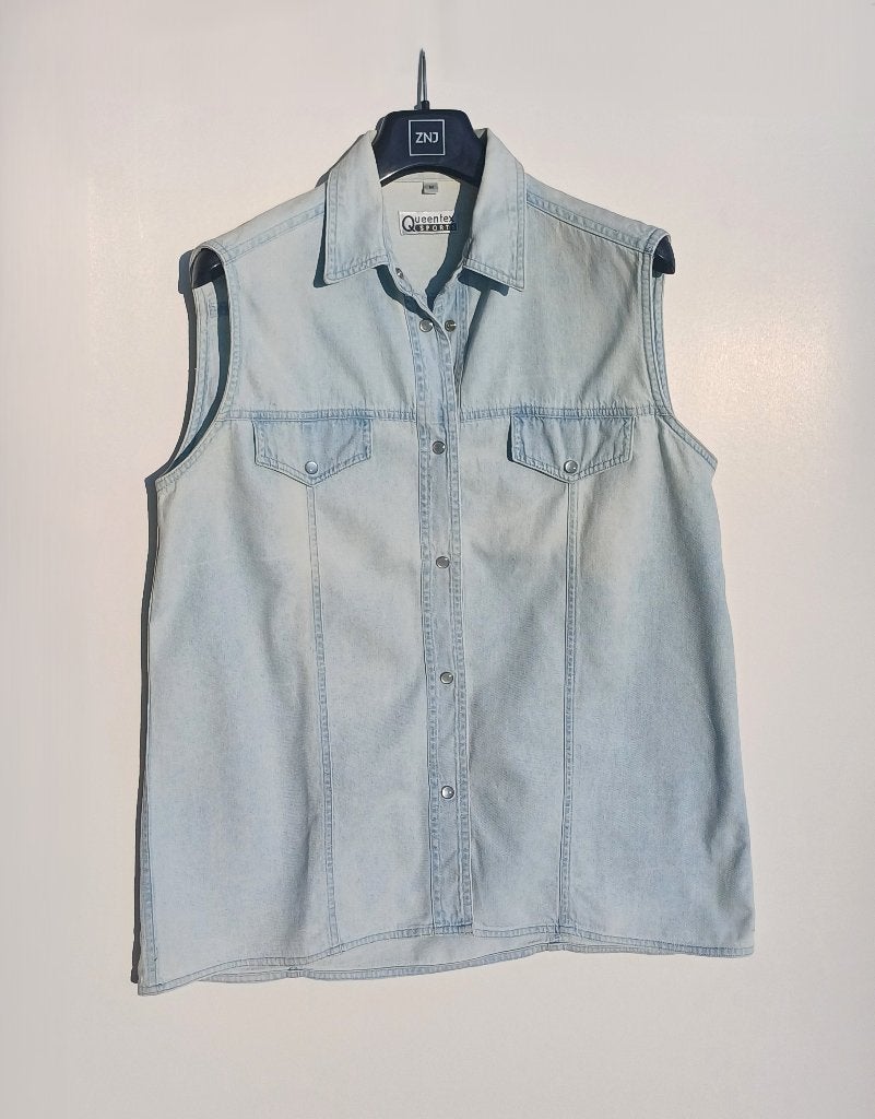 jeans hemd zonder mouwen, Ophalen of Verzenden, Zo goed als nieuw, Maat 38/40 (M)
