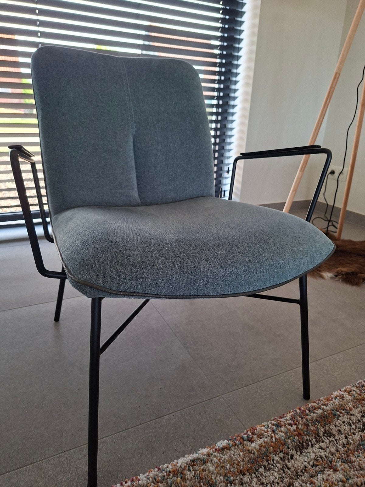 fauteuil, lounge, merk: Xooon, frame in poederlak,nieuwstaat, Enlèvement, Bleu