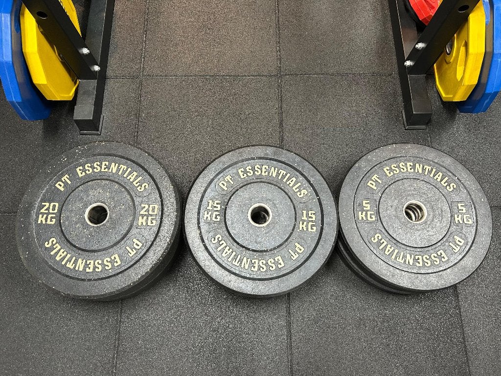 Bumperplates, Sport en Fitness, Fitnessmaterialen, Ophalen, Zo goed als nieuw, Benen, Halterschijven