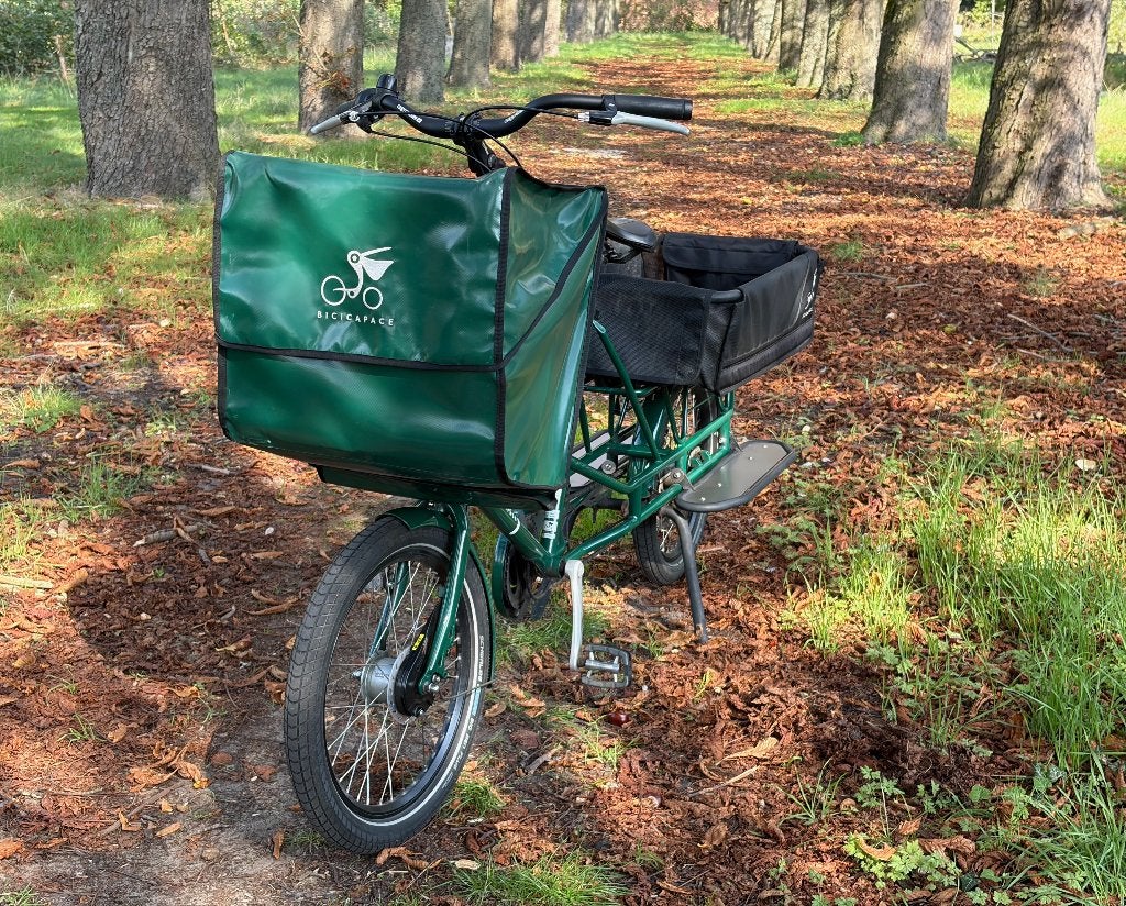 Bicicapace JustLong – niet-elektrische longtail – groen, Gebruikt, 2 kinderen, Trommelrem, Ophalen