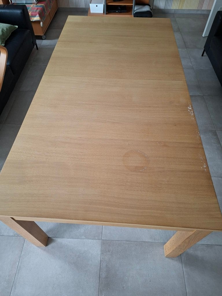 Table et chaises en chêne à rénover, Maison & Meubles, Tables | Tables à manger, 100 à 150 cm, Enlèvement, Utilisé, Chêne