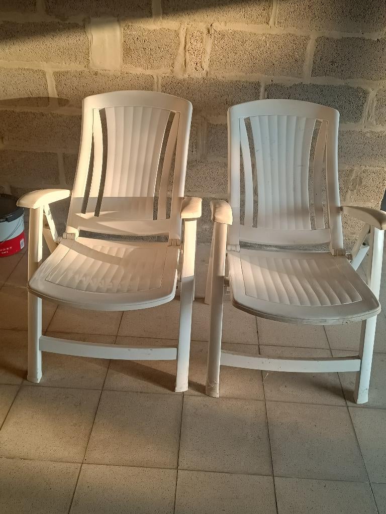 Deux Chaises / Fauteuils de jardin (A_228) 10 € pièce, Enlèvement, Comme neuf, Plastique, Pliant
