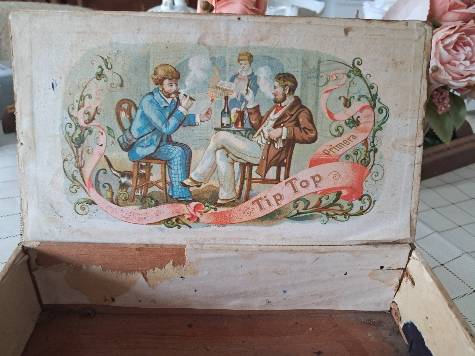 antieke sigarendoos Tip Top, Antiek en Kunst, Ophalen of Verzenden