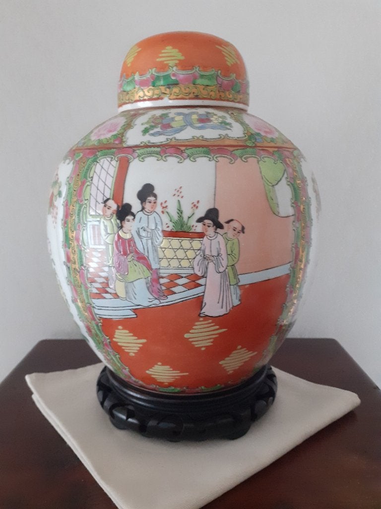 Chinese Familie Rose gemberpot met Qianlong merkteken, Ophalen