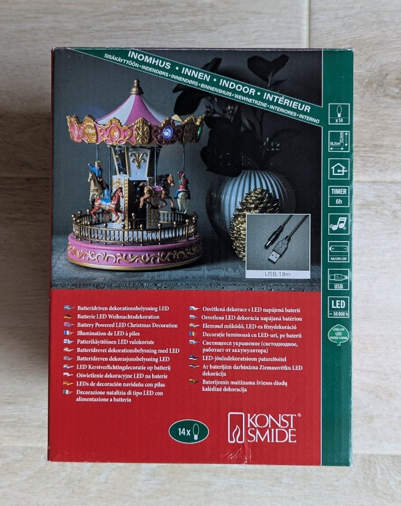 Konstsmide LED Wintertafereel Carrousel + GRATIS Kerstkrans, Ophalen of Verzenden, Nieuw