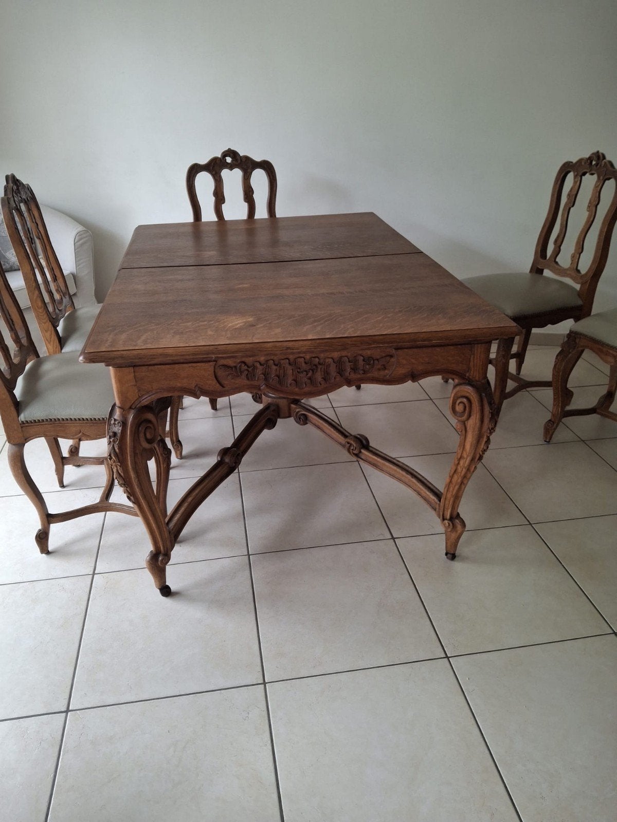 Table ancienne extensible et chaises, Antiquités & Art, Enlèvement