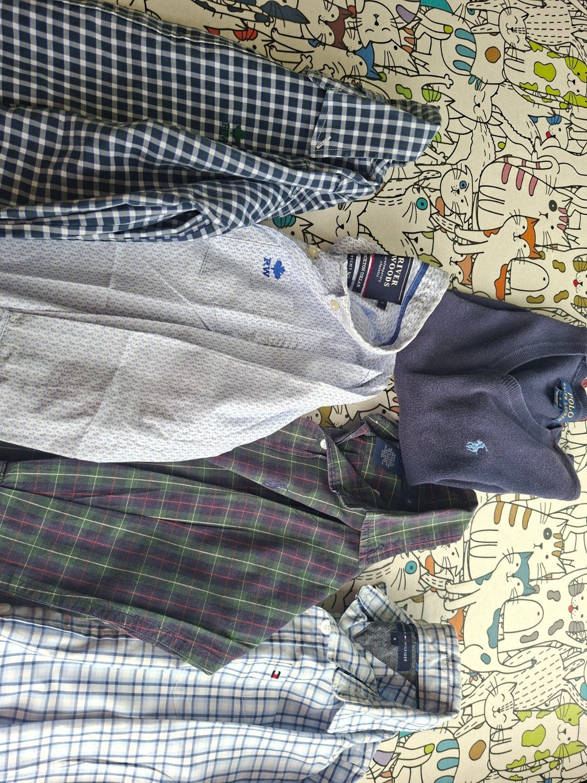 4 hemdjes: RL, River Woods, Hilfiger maat 4 jaar, Ophalen
