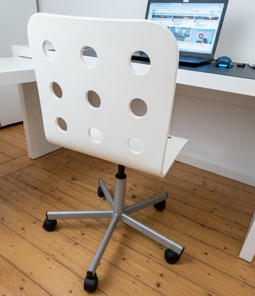 Witte verstelbare bureaustoel - Zeer goed onderhouden, bijna, Maison & Meubles, Chaises de bureau, Enlèvement, Comme neuf, Blanc