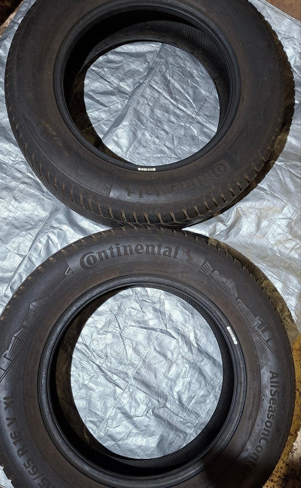 Paire de Pneus Continental AllSeasonContact 215/65 R16 102H, Enlèvement, 4 Saisons, Pneu(s)