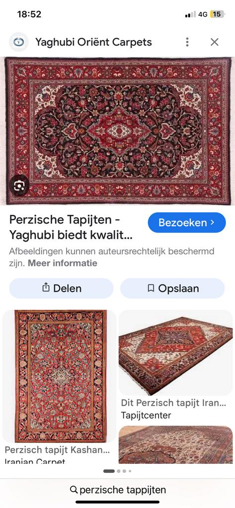 Perzische tappijten, Enlèvement, Comme neuf
