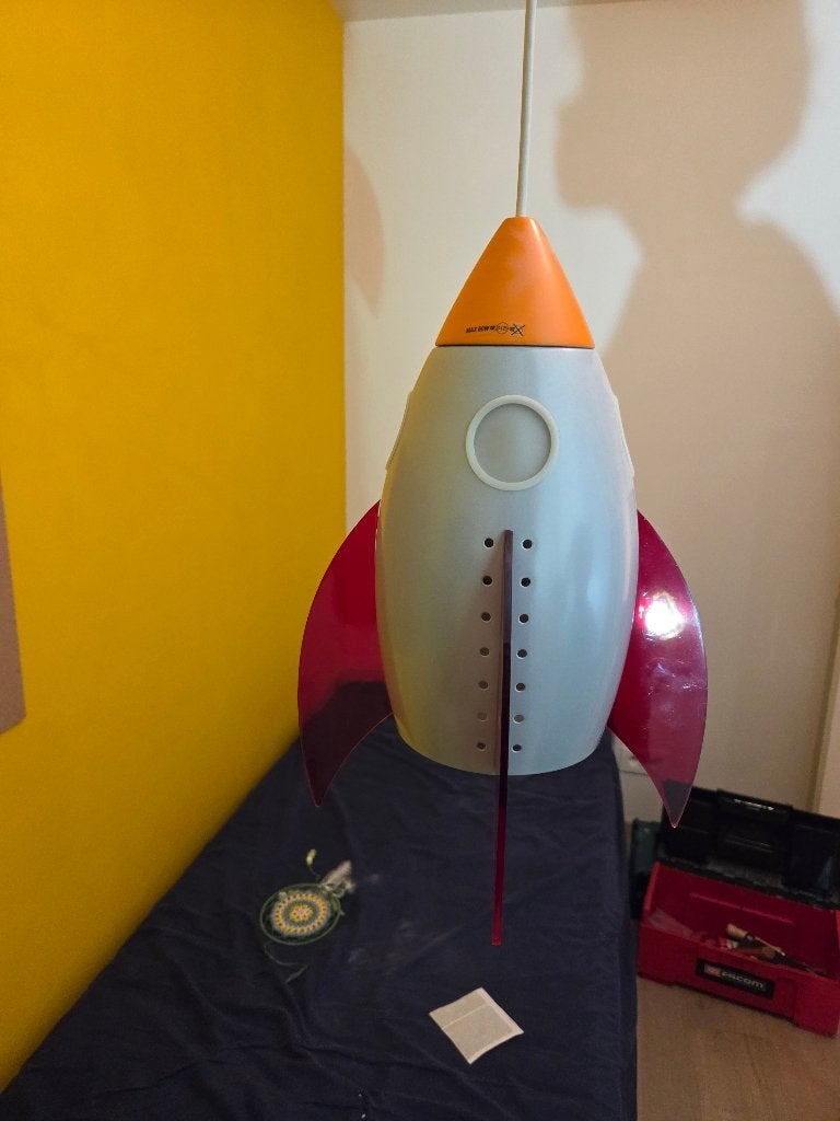 plafondlamp kinderkamer raket, Ophalen of Verzenden, Zo goed als nieuw, Plafondlamp