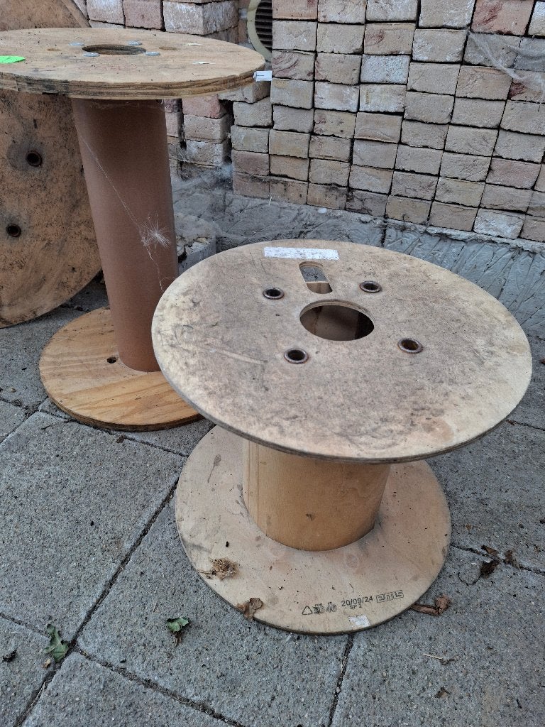 Houten kabelrollen, Ophalen, Gebruikt