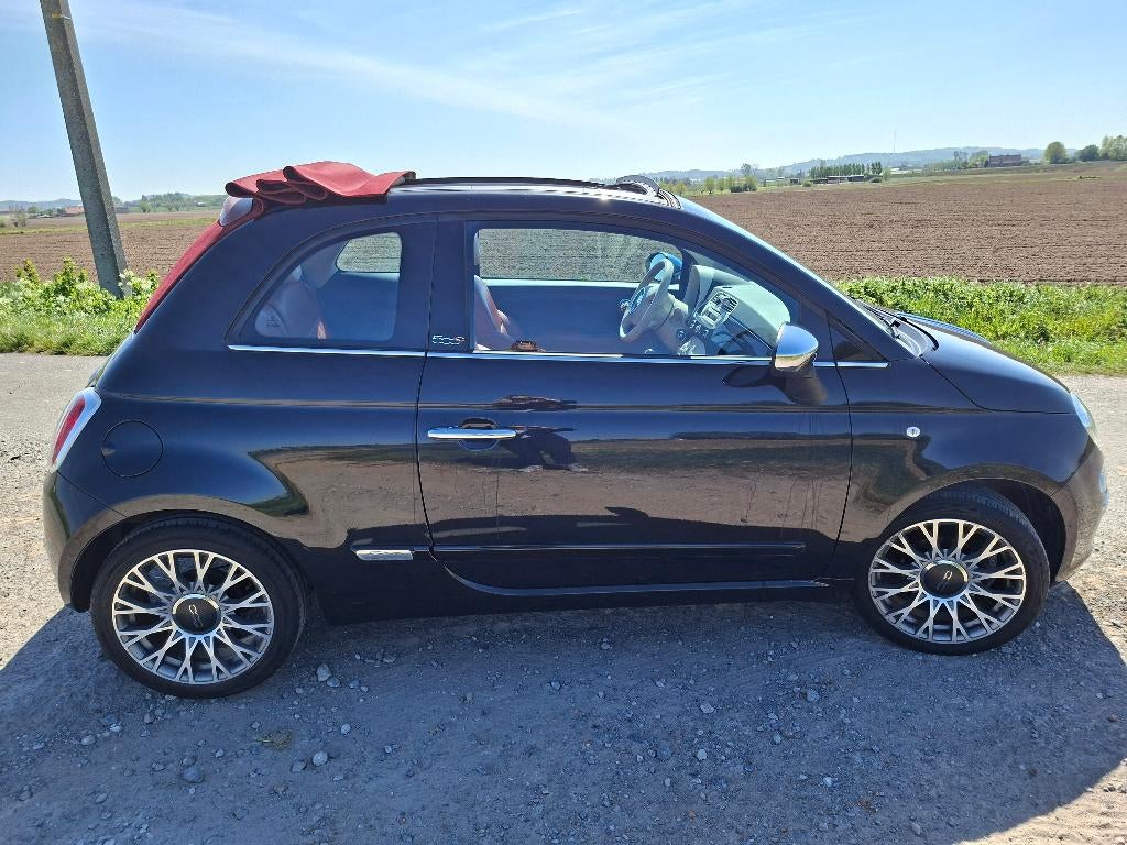 Mooie Fiat 500, Auto's, Euro 5, Cabriolet, Zwart, Leder