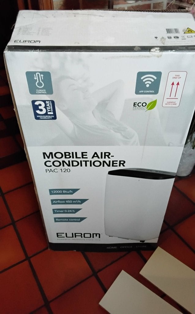 mobiele airco eurom 12000 btu, Elektronische apparatuur, Ophalen, Afstandsbediening, 2 snelheden, Zo goed als nieuw