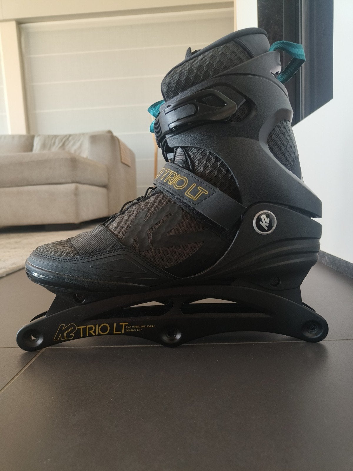 k2 trio LT skeelers maat 44,5 zwart/blauw zonder wielen, Sport en Fitness, Skeelers, K2, Verstelbaar, Overige typen, Nieuw