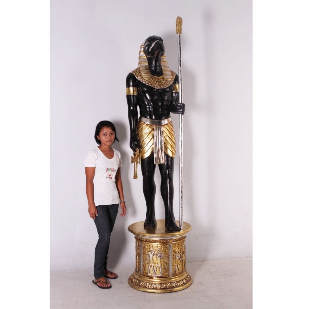 Egyptian Horus beeld with Base – Egypte Hoogte 231 cm, Verzamelen, Beelden en Beeldjes, Nieuw, Ophalen