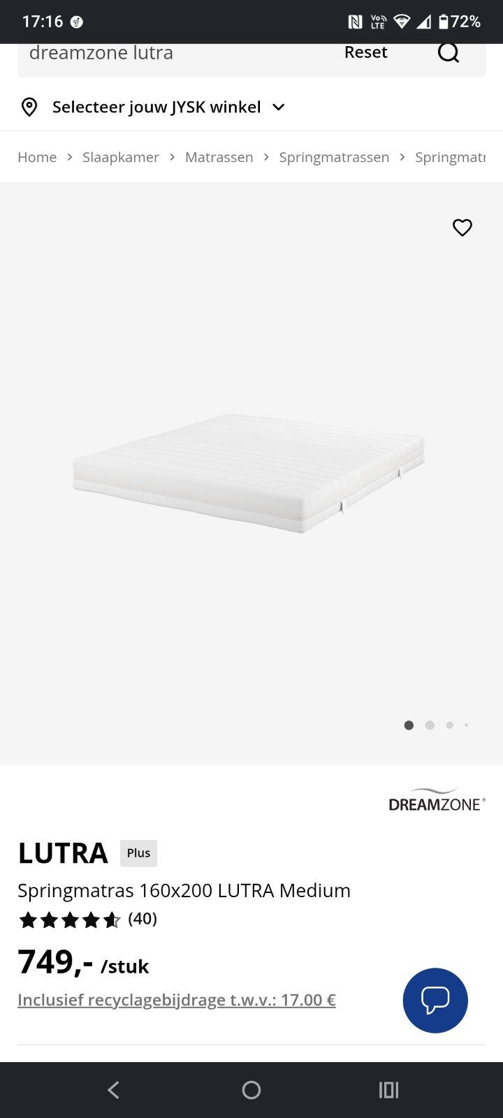 Matelas à ressorts ensachés en parfait état 160 x 200 x 22 c, Maison & Meubles, Matelas, Comme neuf, Enlèvement, 200 cm