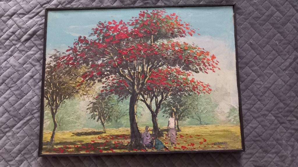 Tafel gesigneerd door Kabomgo, Antiek en Kunst, Kunst | Schilderijen | Klassiek, Ophalen of Verzenden