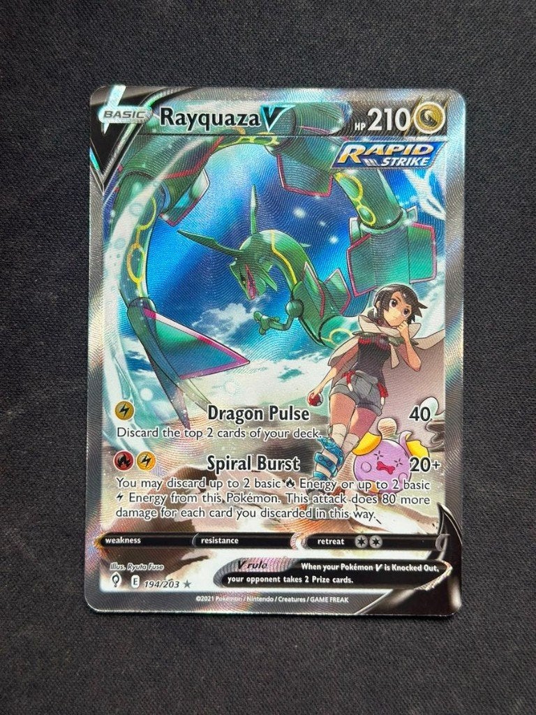 Rayquaza V Alt Art 194/203 Evolving Skies Pokémon, Ophalen of Verzenden, Zo goed als nieuw