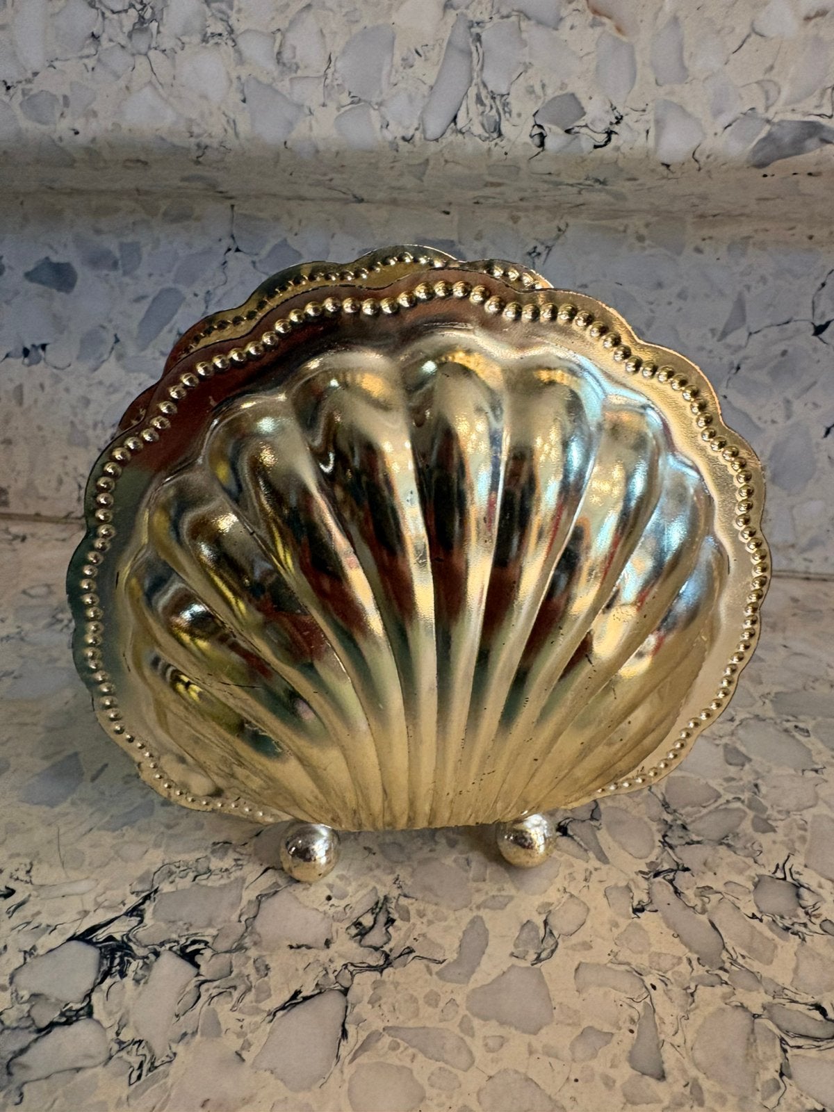 BRAMA antiek verzilverde serviethouder schelp, Antiek en Kunst, Antiek | Woonaccessoires, Ophalen of Verzenden