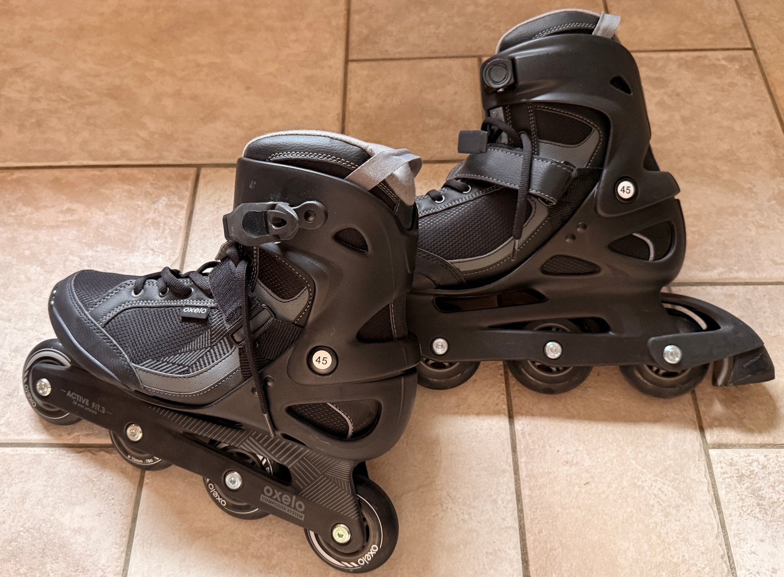 Skeelers Oxelo Maat 45, Sport en Fitness, Skeelers, Heren, Zo goed als nieuw, Inline skates 4 wielen, Ophalen