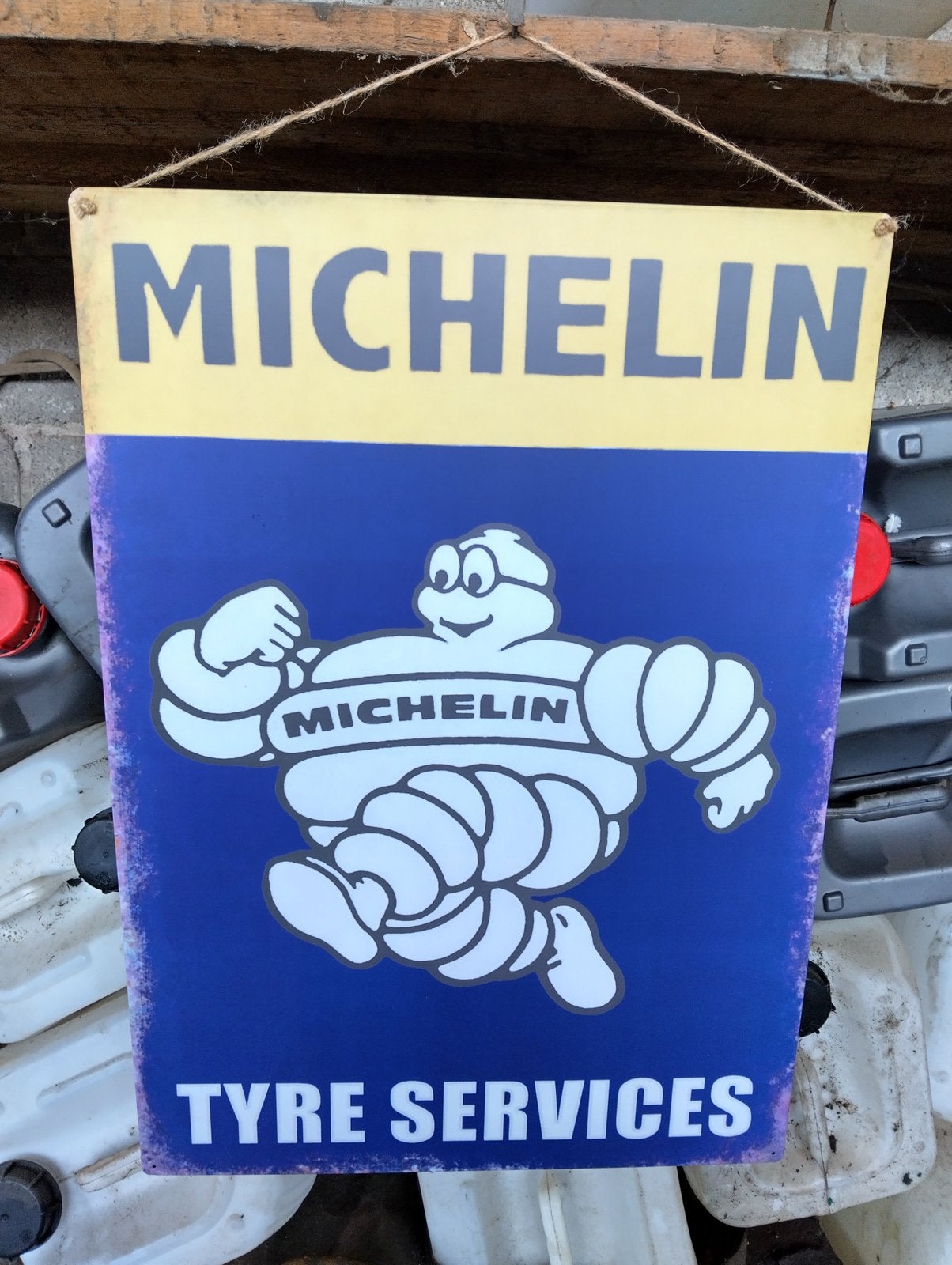 Grote MICHELIN Tyre Services. (70x50cm), Verzamelen, Ophalen of Verzenden, Gebruikt, Reclamebord