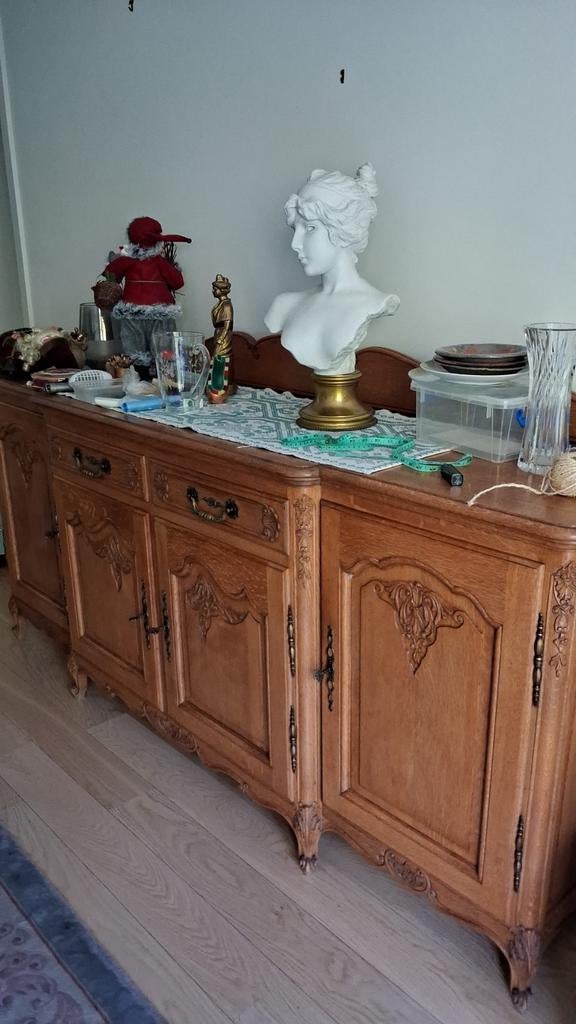 Beau buffet chêne 220 x 56 x h 115cm, Maison & Meubles, Armoires | Buffets, Enlèvement, Chêne