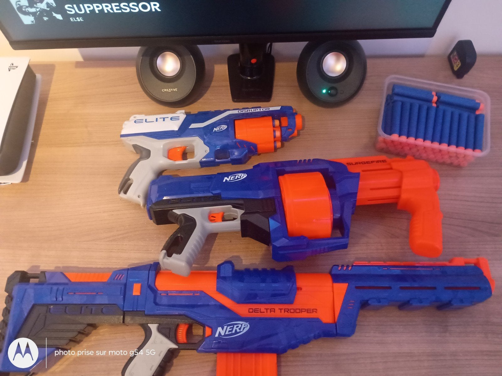 Set van 3 Nerf, Delta Trooper - Surgefire - Disruptor Elite, Ophalen, Zo goed als nieuw