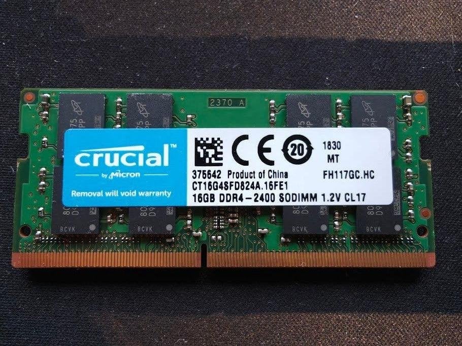Crucial 16Go DDR4-2400 SO-DIMM RAM portable, Informatique & Logiciels, DDR4, Utilisé, Envoi, Laptop